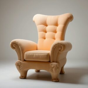 A chair that is sitting in the middle of a room