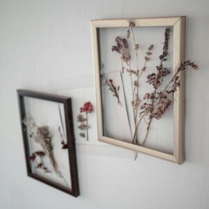 brown and white flower painting