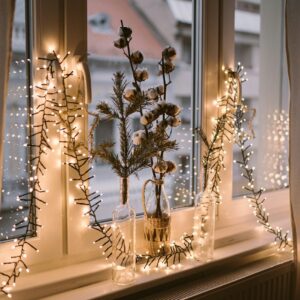 gold and white floral wreath