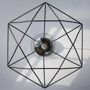 white and gold ceiling lamp