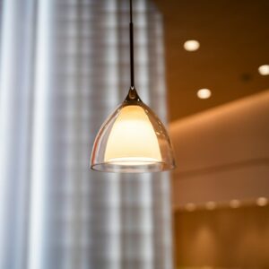 a close up of a light hanging from a ceiling