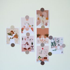 white and pink floral wall decor